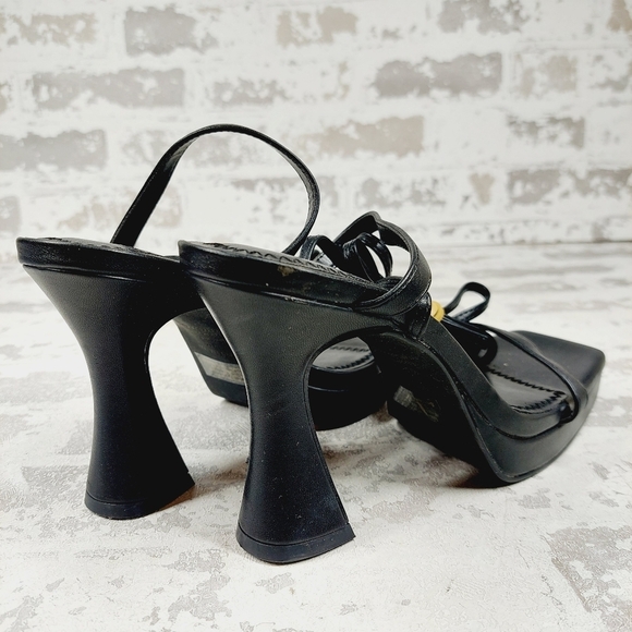 New BP Netta Platform Black Vegan Leather Strappy Sandals H363 - Picture 5 of 11
